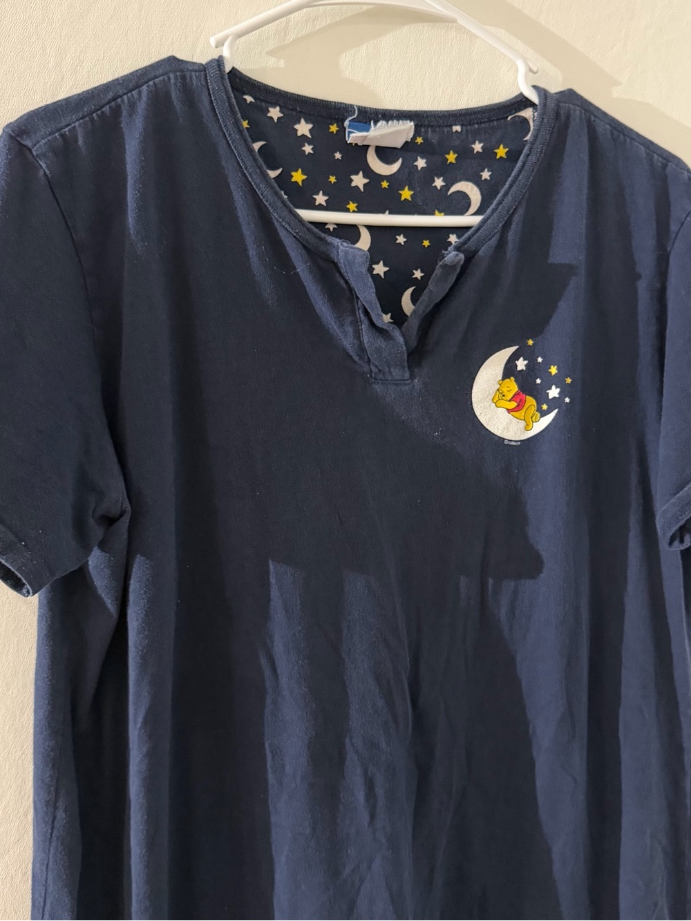 Vintage Disney Winnie The Pooh Size L/XL Sleep Nightgown Stars & Moon Y2K Cozy - Picture 2 of 9